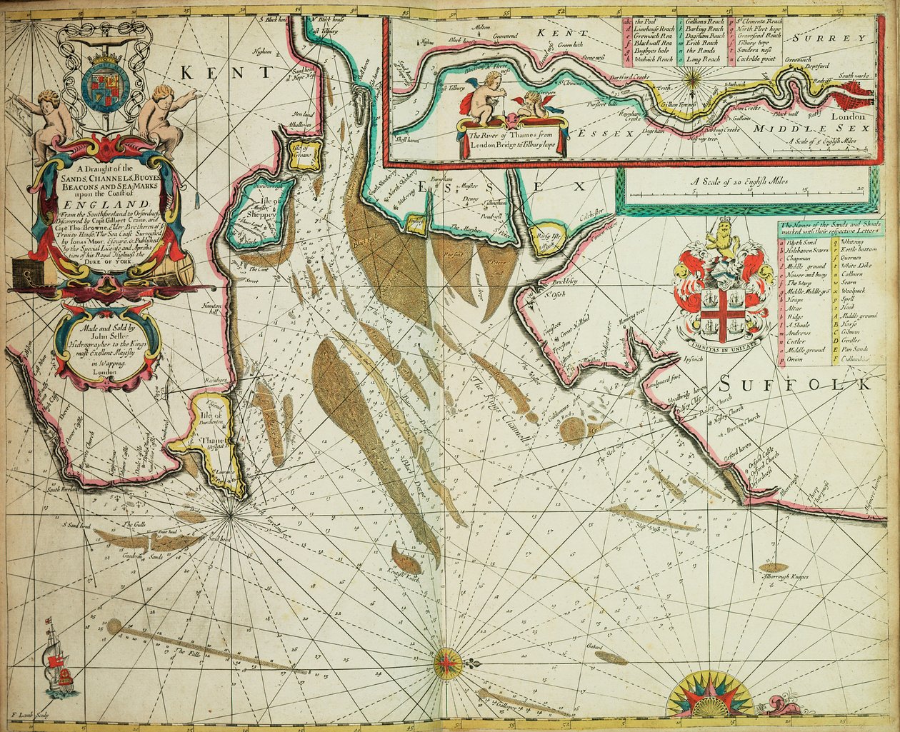 Die Küste Englands von Southforeland bis Orfordness von John Seller