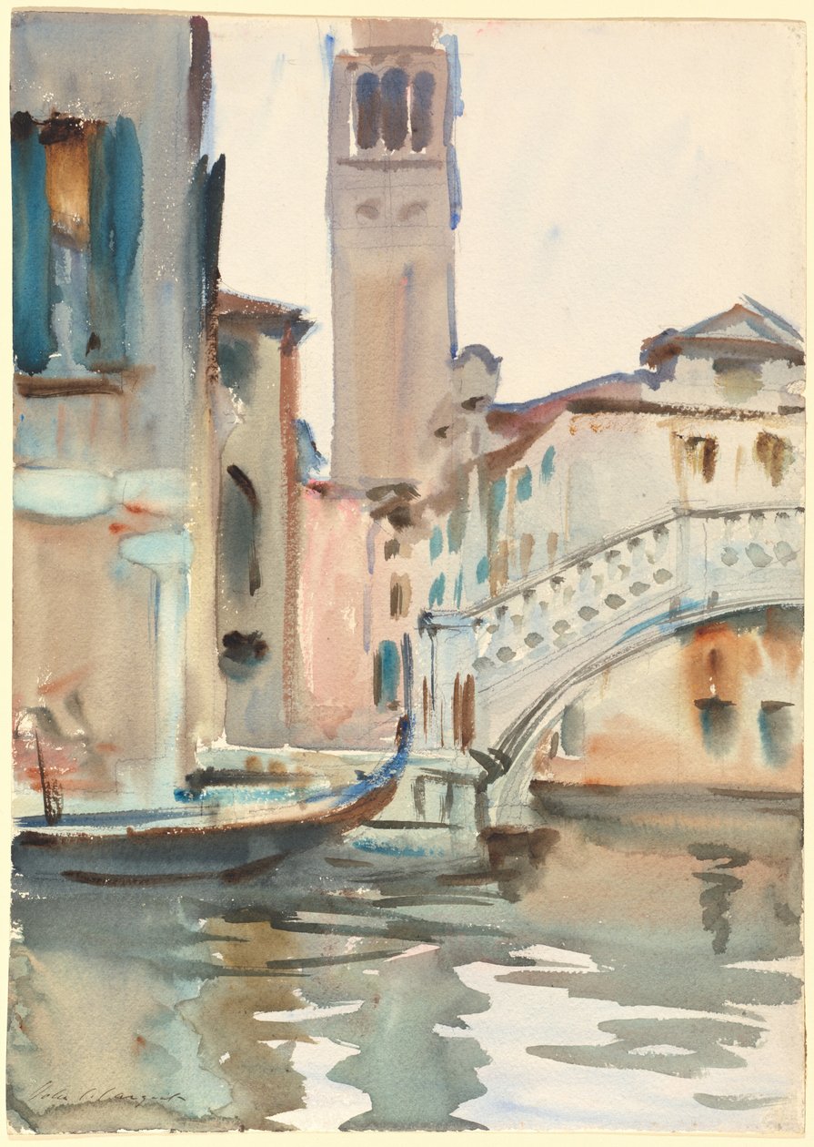 Eine Brücke und ein Campanile, Venedig, 1902-1904 von John Singer Sargent