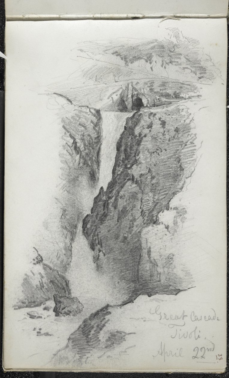 Große Kaskade, Tivoli, Italien, 22. April 1869 von John Singer Sargent