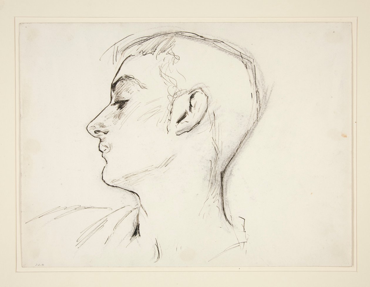 Kopf eines jungen Mannes im Profil von John Singer Sargent