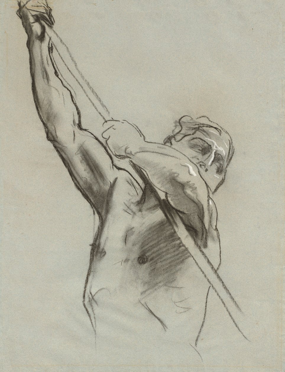 Männlicher Torso mit Stange, 1890-1900 von John Singer Sargent