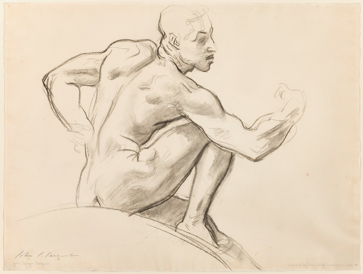 Sitzender männlicher Akt von John Singer Sargent