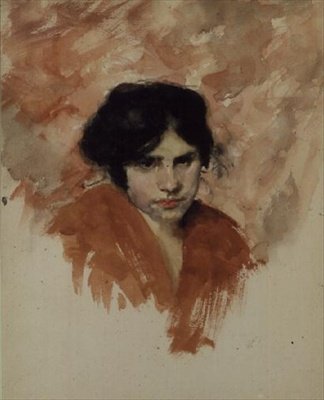 Skizze eines Frauenkopfes und Schultern von John Singer Sargent