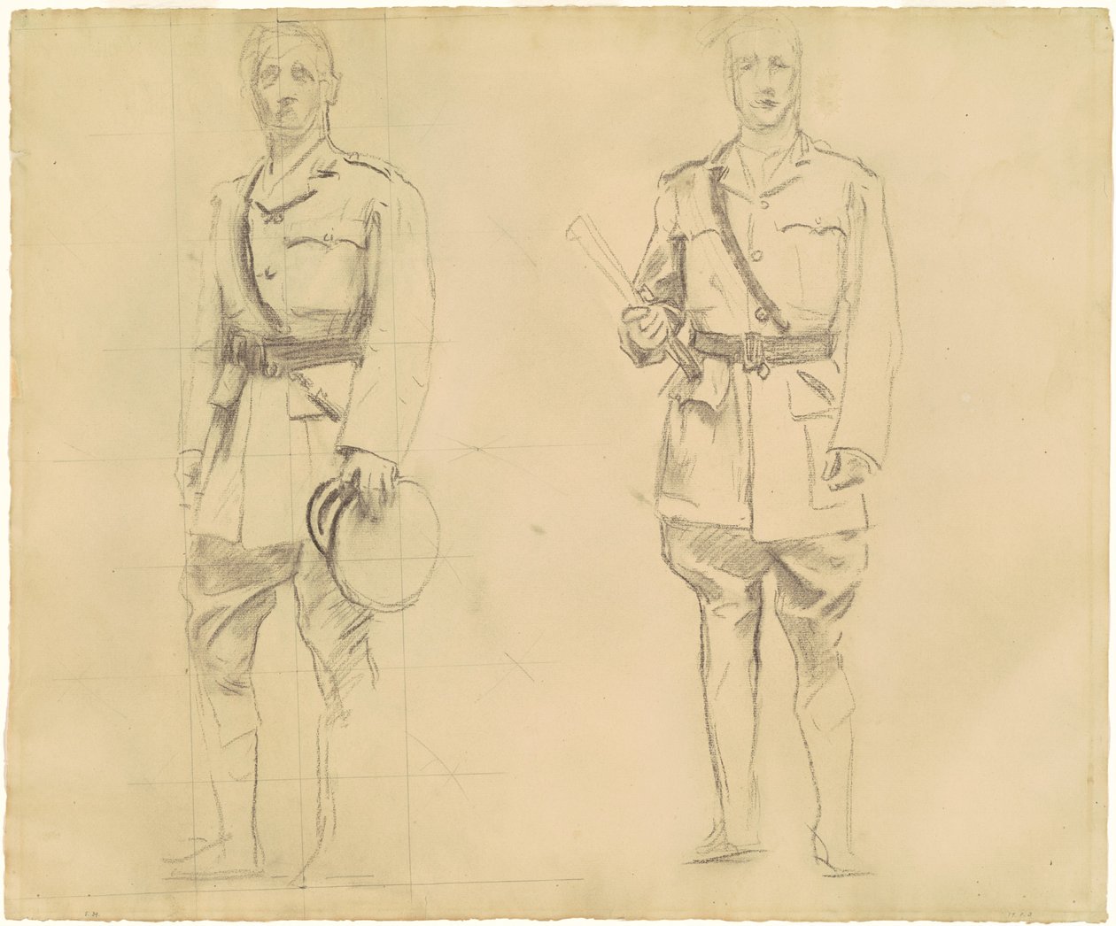 Studien von Generälen Plumer und Haig für "General Officers of World War I" [recto] von John Singer Sargent