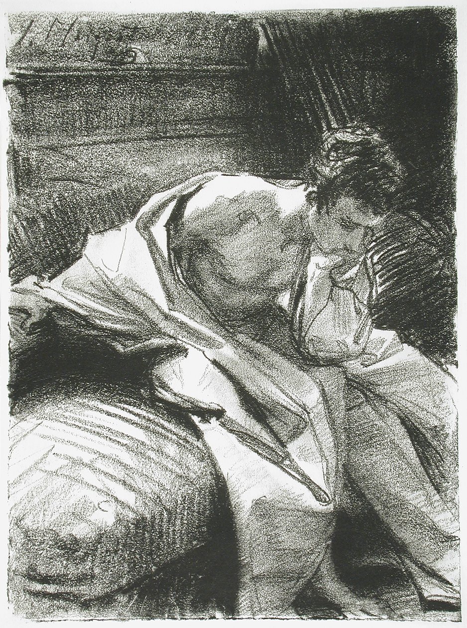 Studie eines sitzenden jungen Mannes von John Singer Sargent