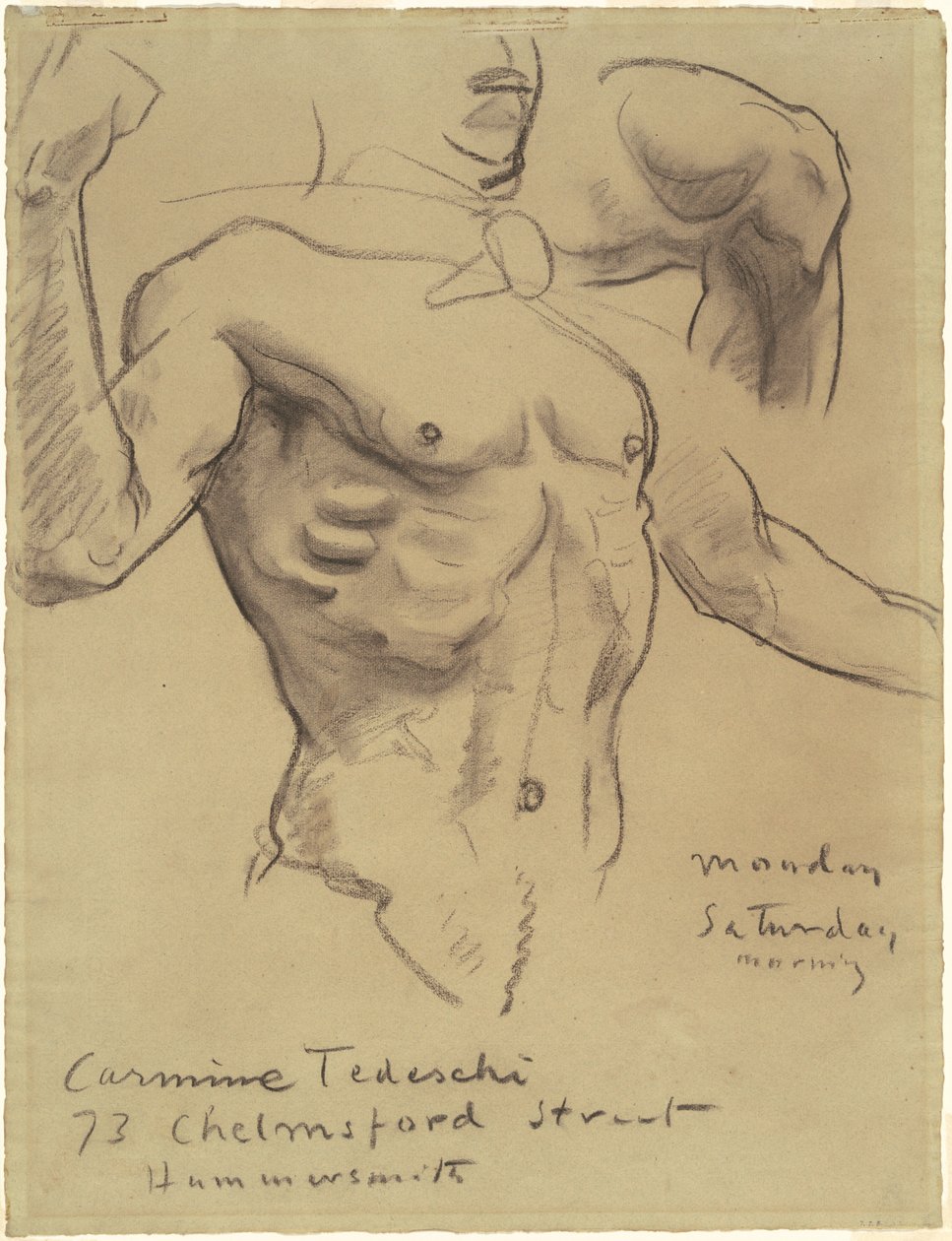 Studie der Auferstehung für "Fünfzehn Geheimnisse des Rosenkranzes" von John Singer Sargent