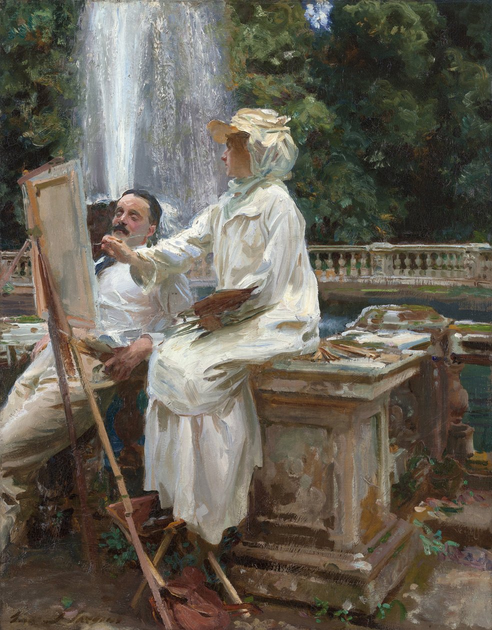 Der Brunnen, Villa Torlonia, Frascati, Italien von John Singer Sargent