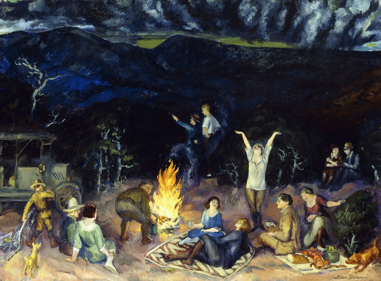 Picknick auf dem Grat von John French Sloan