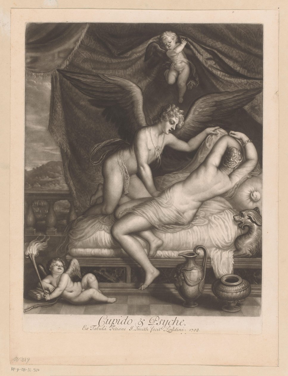 Cupido und Psyche im Bett von John Smith