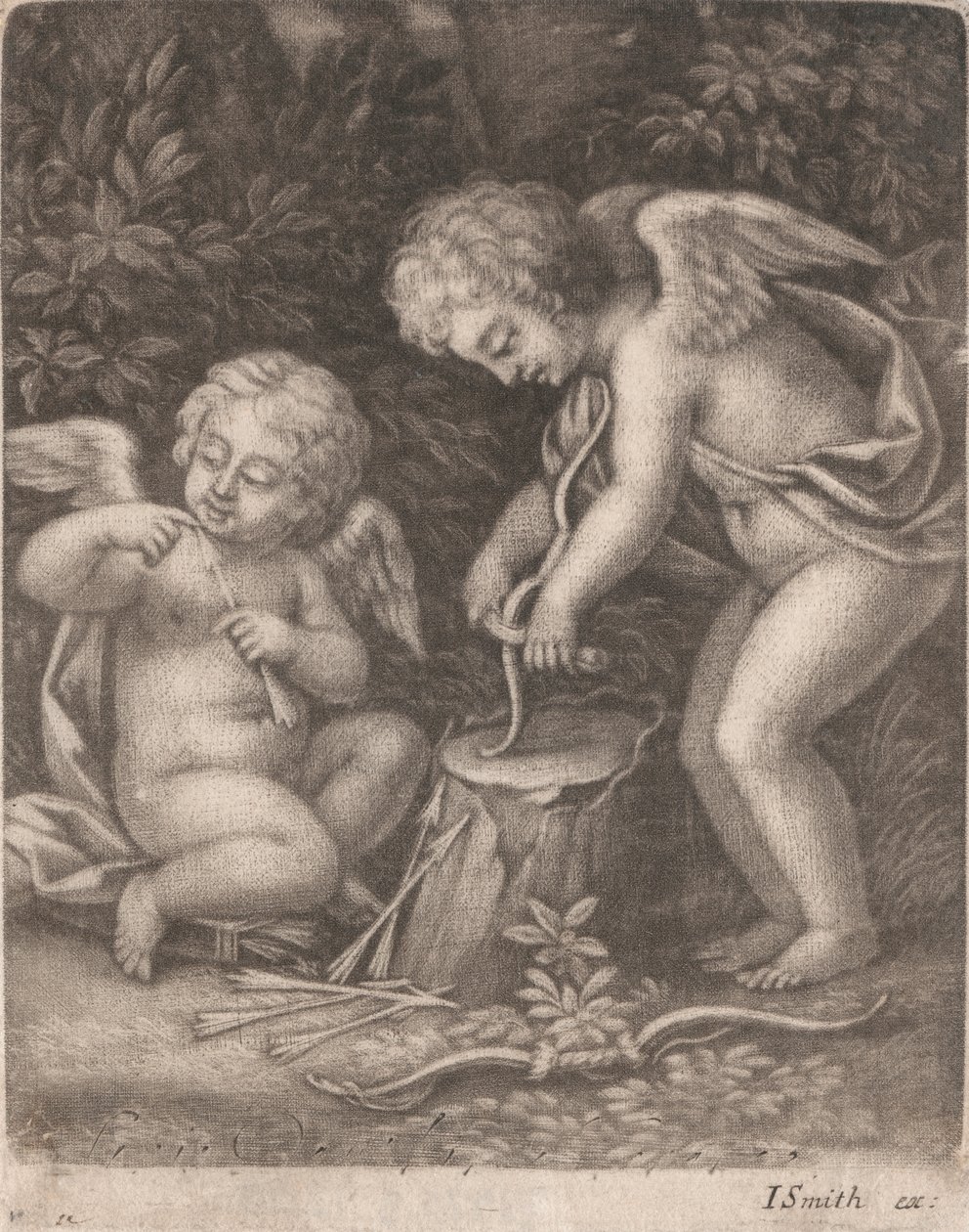 Cupidos probieren einen Bogen aus von John Smith