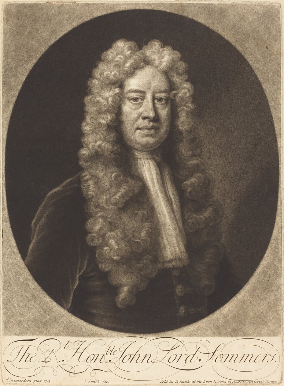 John Lord Sommers von John Smith after Jonathan Richardson, Sr.