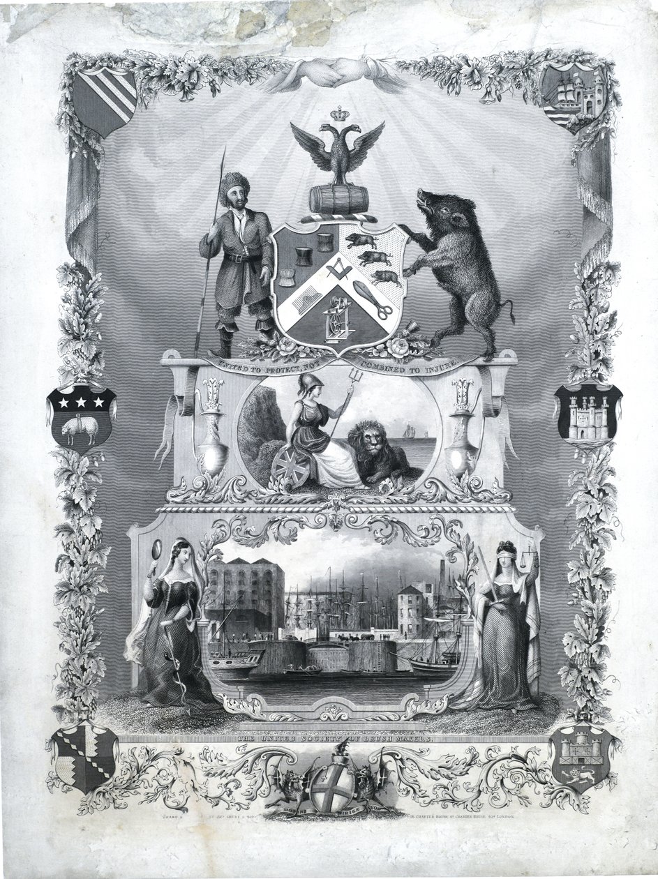 Die Vereinigte Gesellschaft der Bürstenmacher, ca. 1840 (Gravur auf Papier) von John & Son Shury