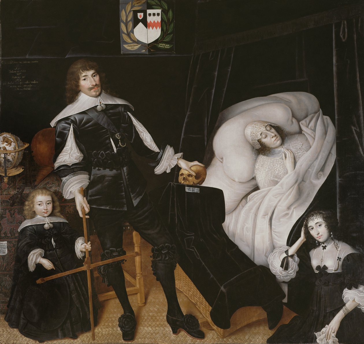 Sir Thomas Aston am Sterbebett seiner Frau von John Souch