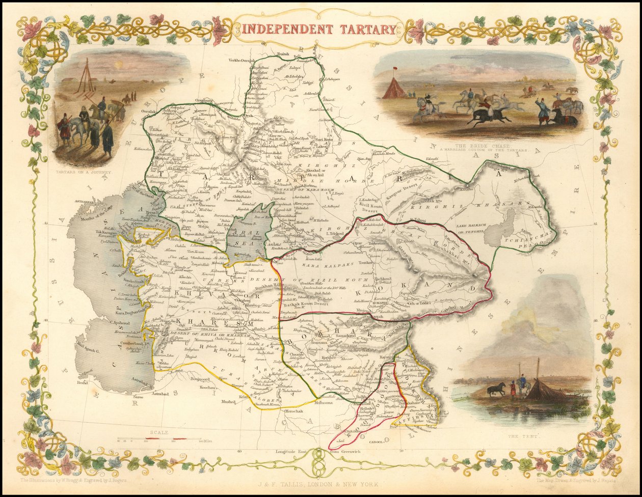 1851 Karte von Unabhängigem Tartary von John Tallis von John Tallis
