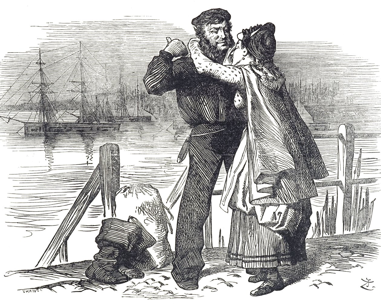 Ehrung eines Seemanns für Samuel Plimsoll für seine Arbeit als Abgeordneter von Derby zur Regulierung der Beladung und Seetüchtigkeit von Handelsschiffen von John Tenniel