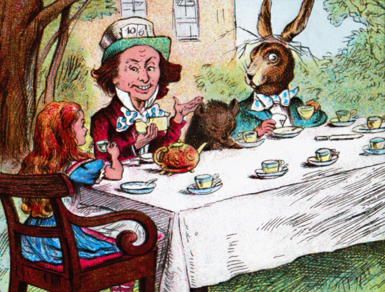 Alice bei der Teeparty des verrückten Hutmachers von John Tenniel