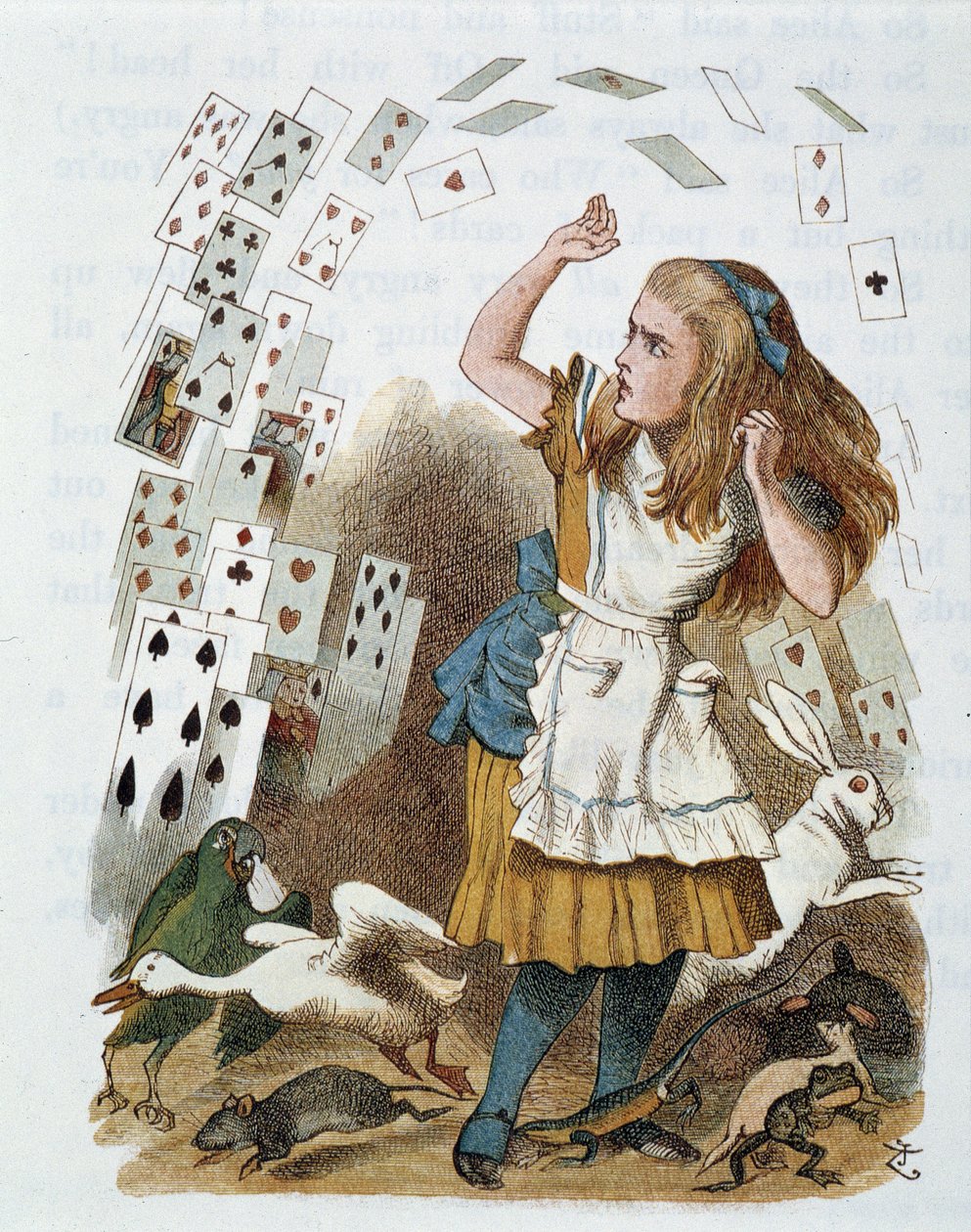 Spielkarten - in „Die Kinderstube Alice im Wunderland“ von Lewis Carroll, Illustration von John Tenniel (1820-1914) von John Tenniel
