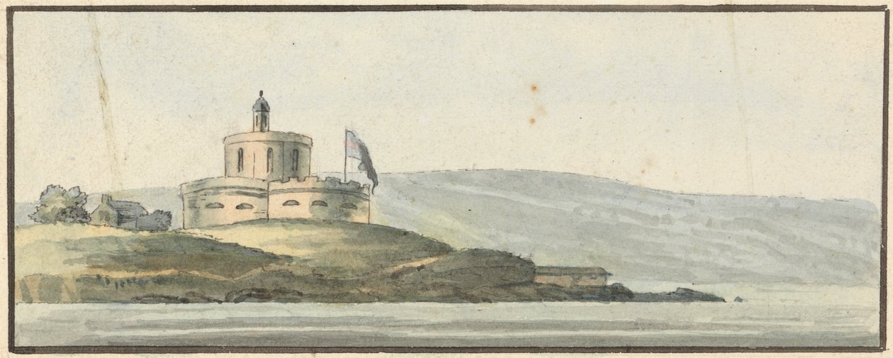 St. Maws Castle, Falmouth, Ost-Südost von John Thomas Serres