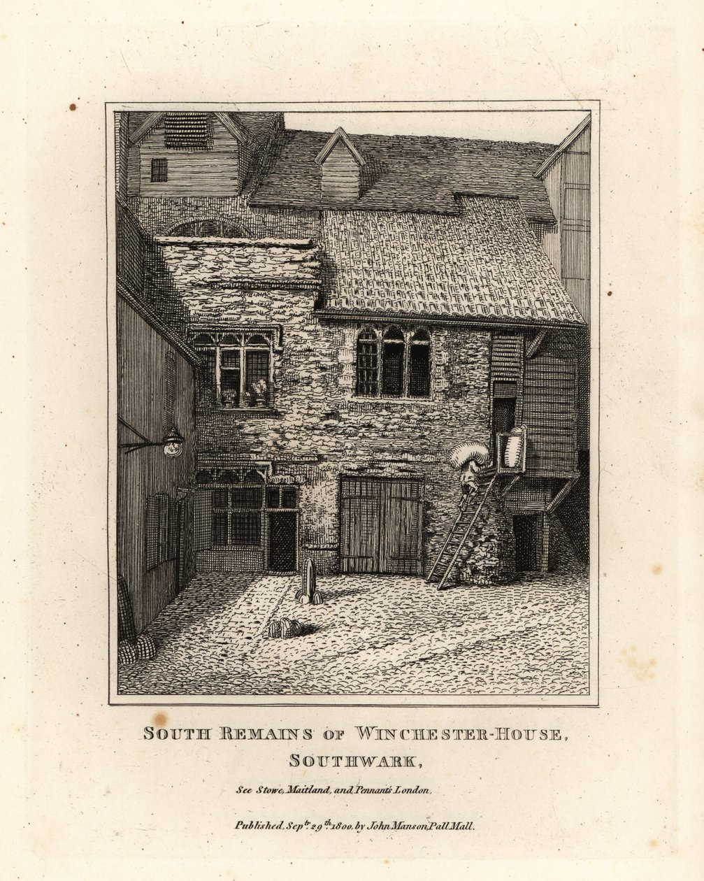 Südliche Überreste des Winchester House, Southwark von John Thomas Smith