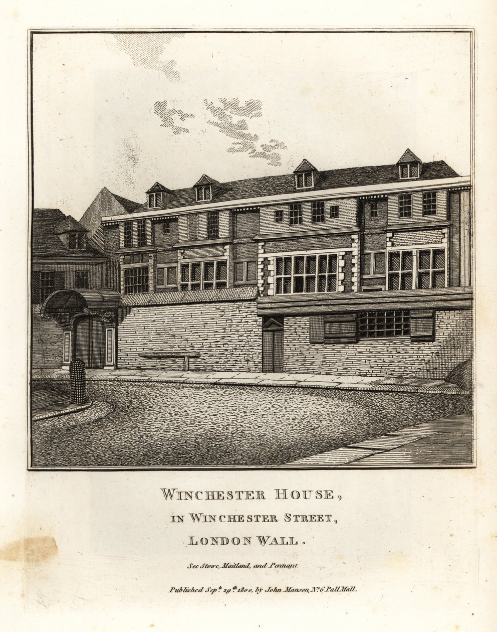 Winchester House in Winchester Street, London Wall von John Thomas Smith