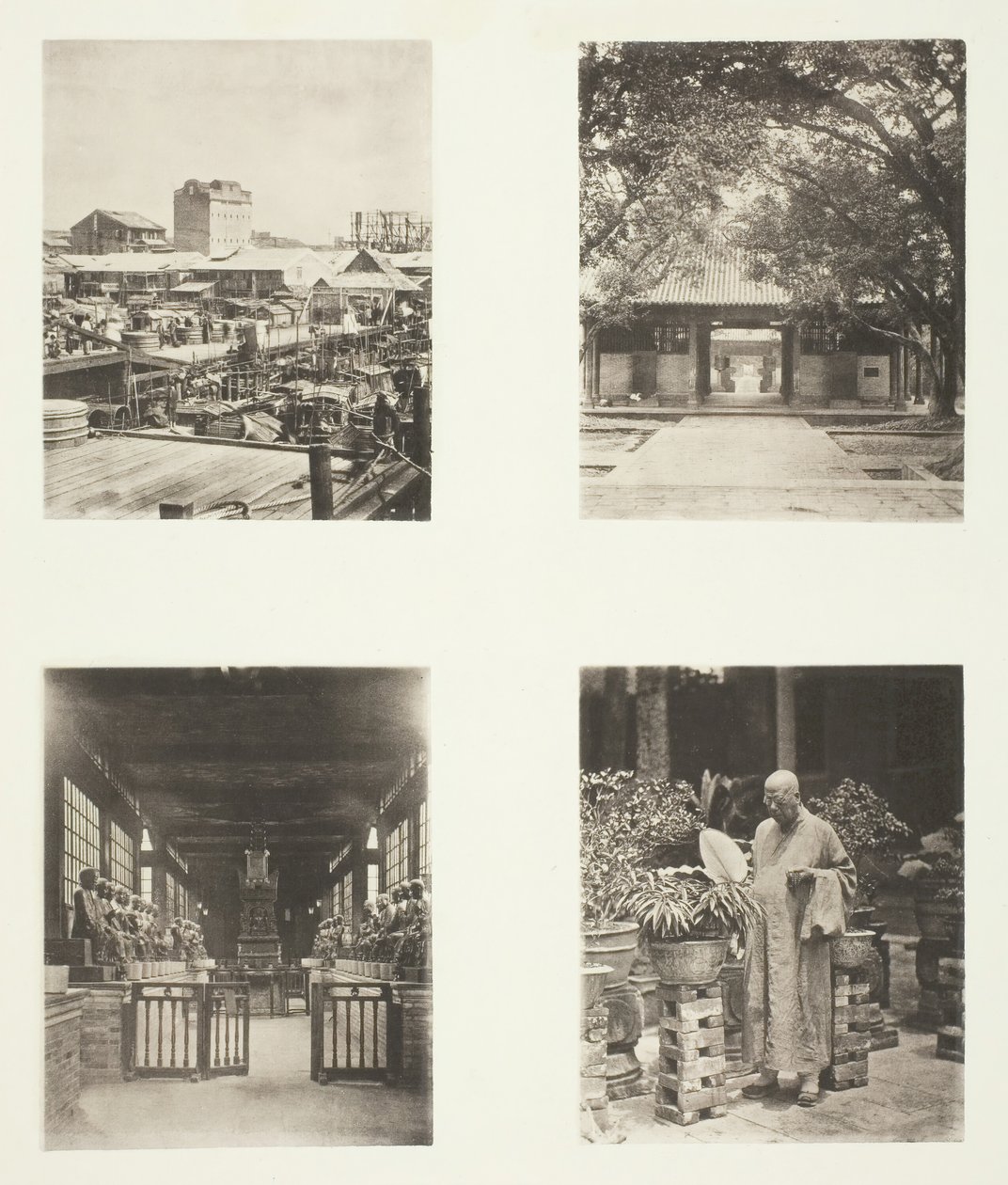 Ein Pfandhaus in Kanton, Honam-Tempel, Kanton, Tempel der fünfhundert Götter, Kanton... von John Thomson