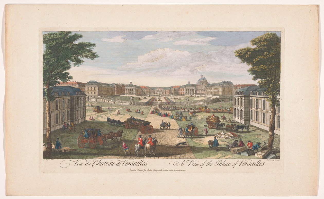 Ansicht der Vorderseite des Palastes von Versailles von John Tinney