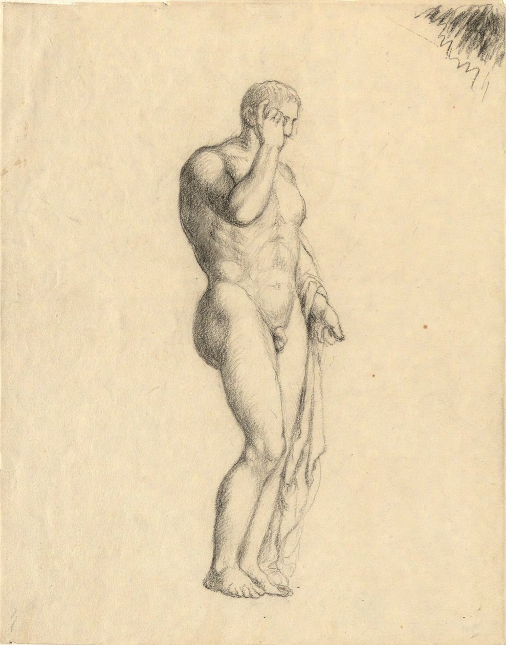 Nackte männliche Figur (klassisch) zeigt rechte Seite (gleiche Figur wie 1938.280) von John Trumbull
