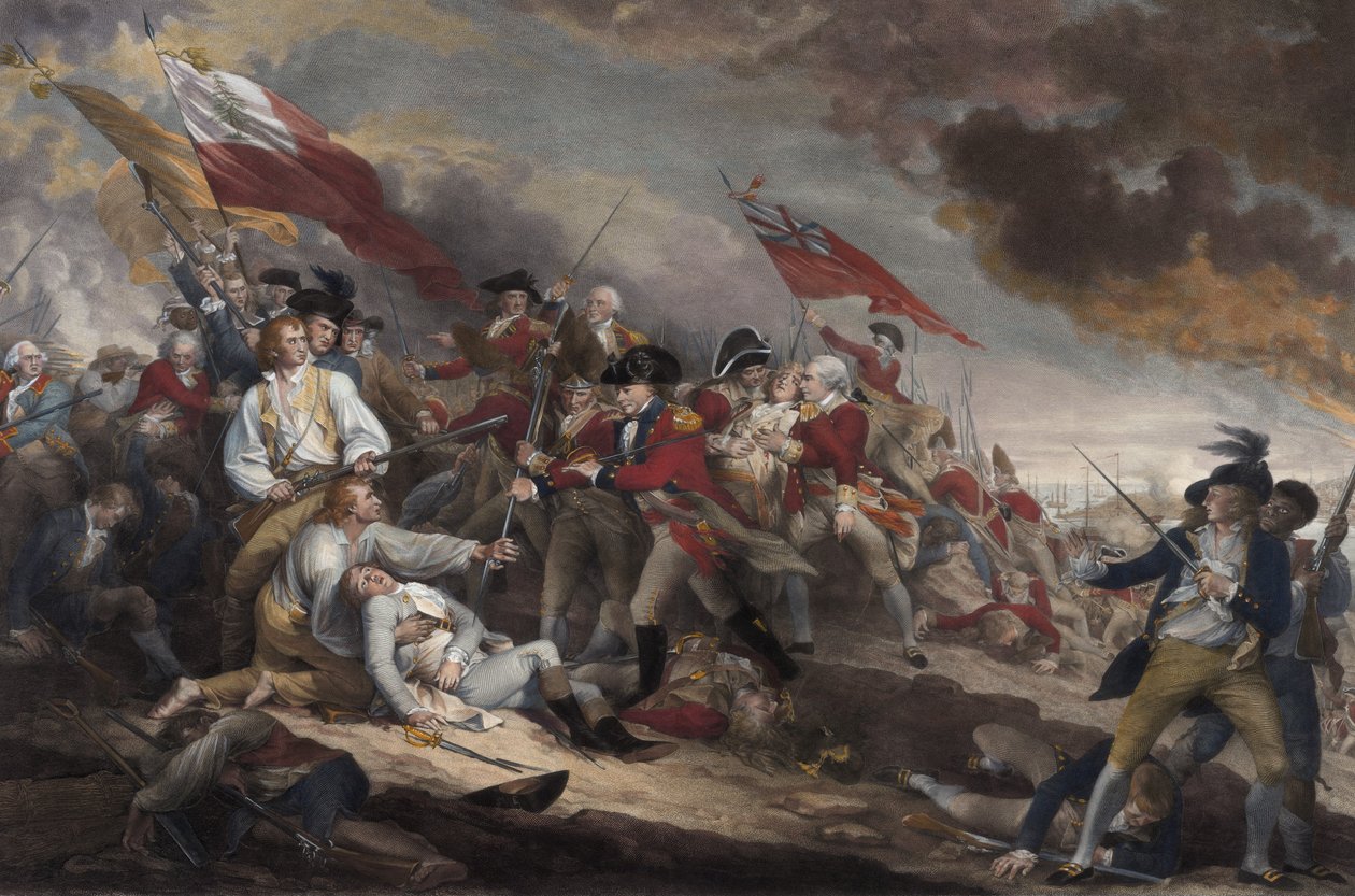 Der Tod von General Warren in der Schlacht von Bunker Hill, 17. Juni 1775, veröffentlicht 1786 von John Trumbull