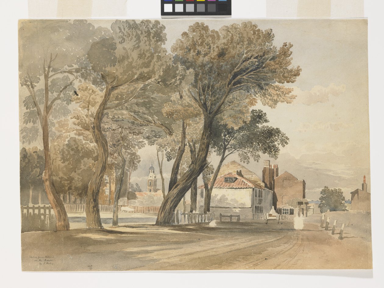 Skizze aus der Natur an der Themse (Chelsea) von John Varley