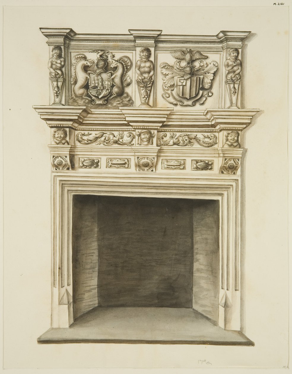 Kamin im ehemaligen Wohnsitz von Sir John Knight, Temple Street von John W. Brett
