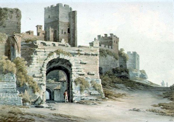 Porta Tiburtina (jetzt Porta di San Lorenzo), Rom, von innen gesehen von John Warwick Smith