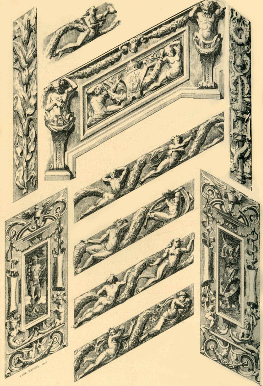 Details der Treppendekoration, ca. 1870er, 1881 von John Watkins