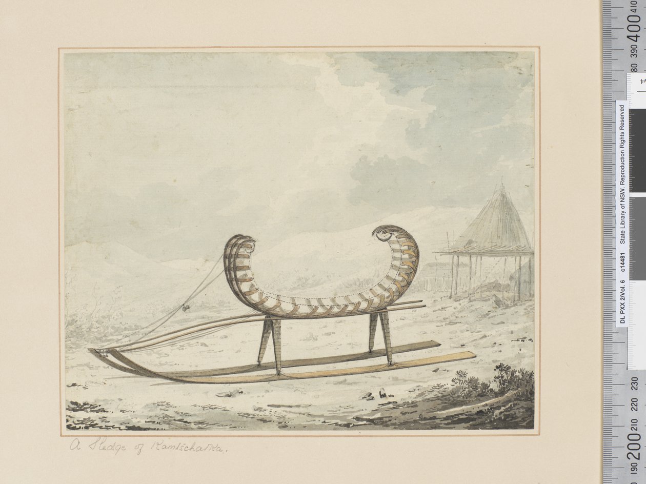 F.40 Ein Schlitten aus Kamtschatka, ca. 1783-84 von John Webber