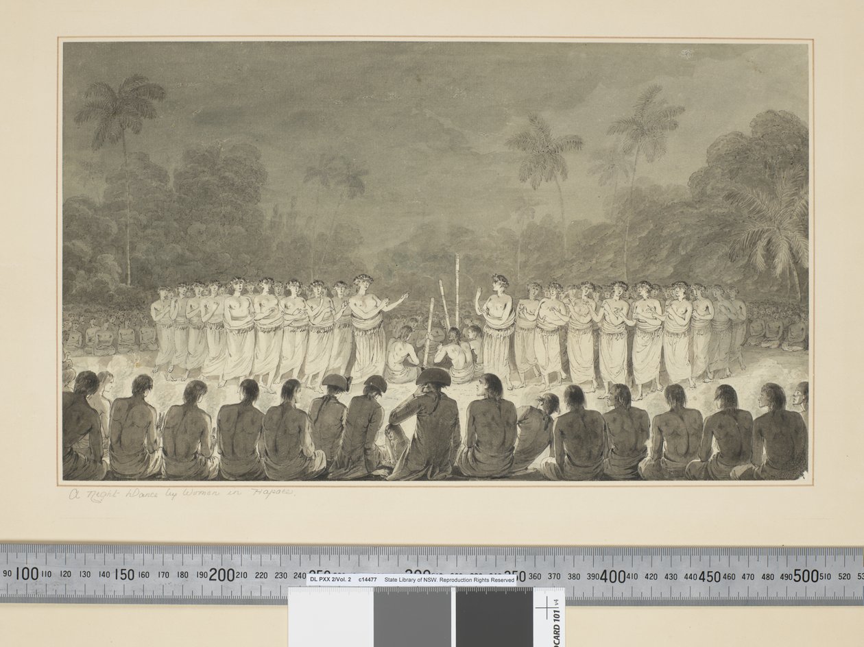 F.6 Ein nächtlicher Tanz von Frauen in Hapaee, ca. 1773-84 von John Webber