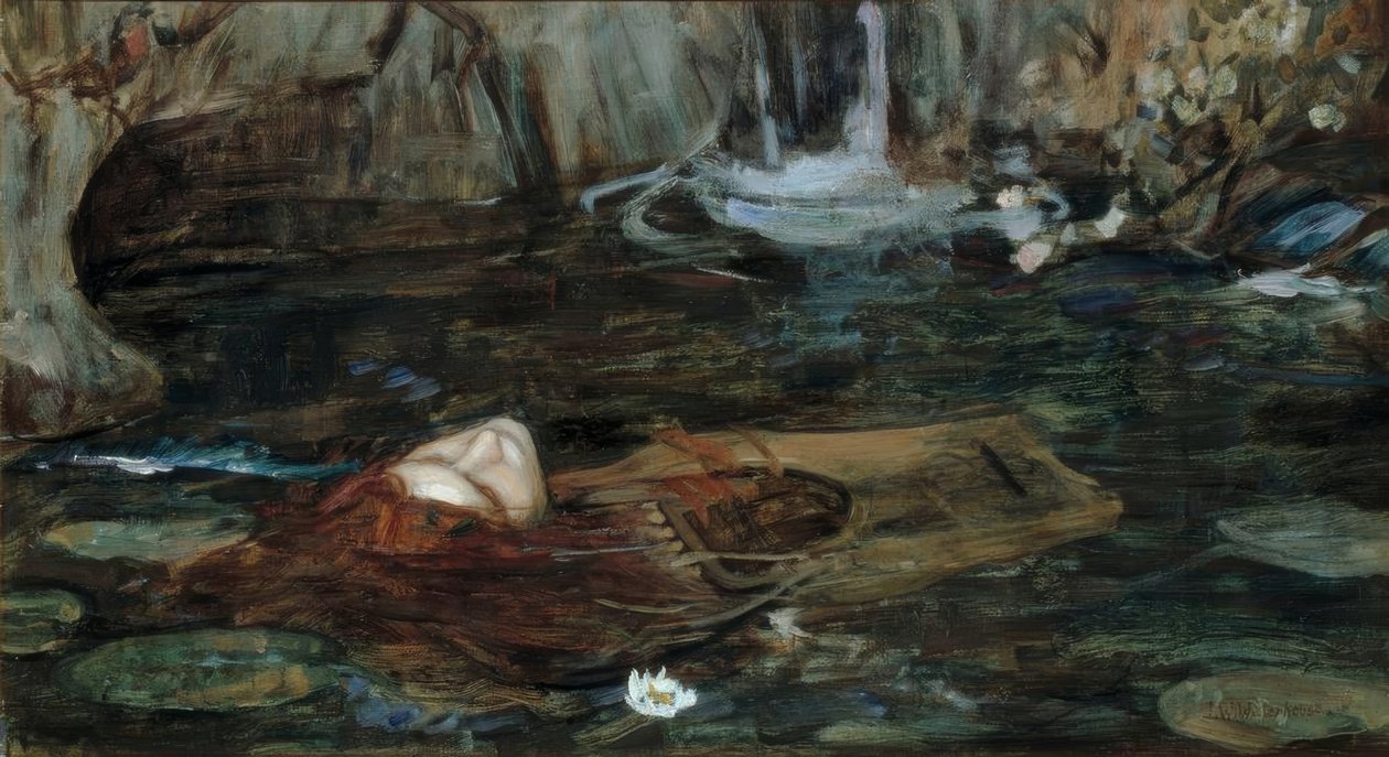 Studie für Die Nymphen finden den Kopf des Orpheus von John William Waterhouse