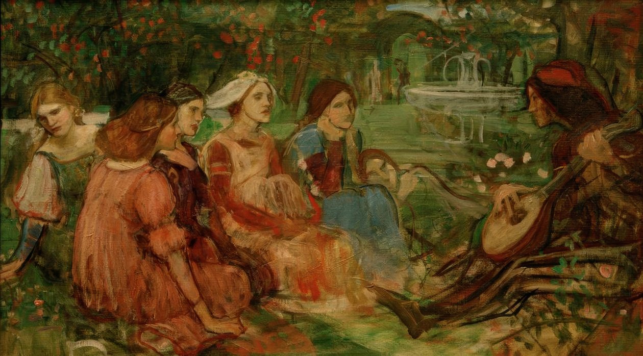 Das Decamerone von John William Waterhouse: Kunstdruck