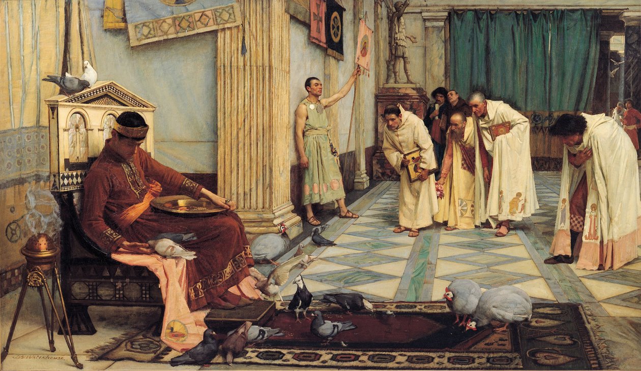 Die Favoriten des Kaisers Honorius, 1883 von John William Waterhouse