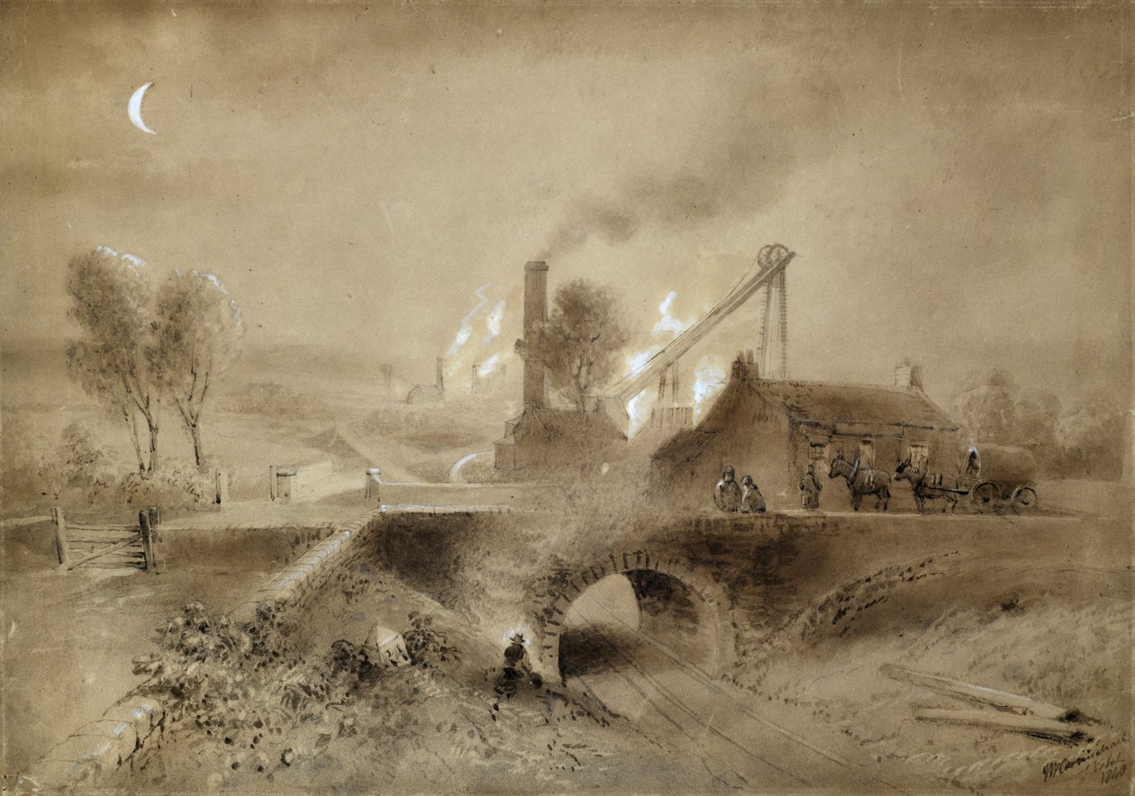 Grubenanlage und Eisenbahn von John Wilson (after) Carmichael