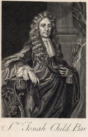 Porträt von Sir Joseph Child (1630-99), graviert von Michiel van der Gucht (1660-1725) von John after Riley