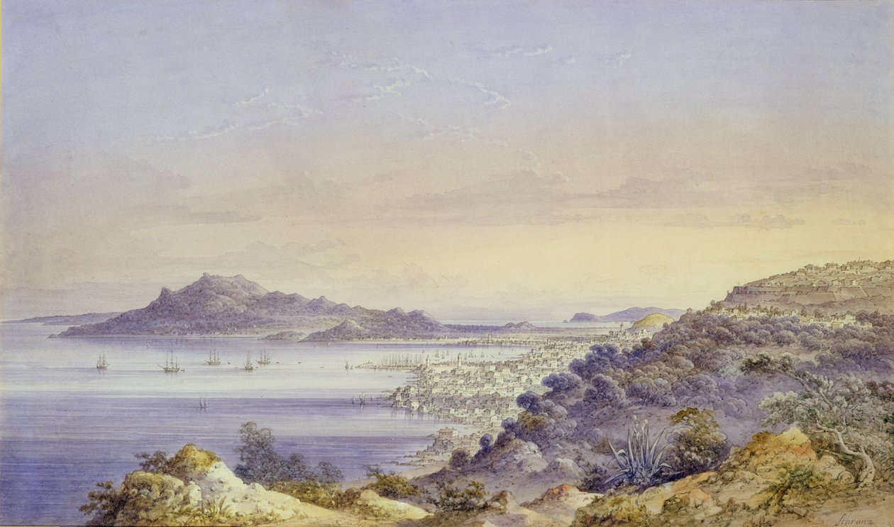 Die Stadt und der Hafen von Zante von John or Giovanni Schranz