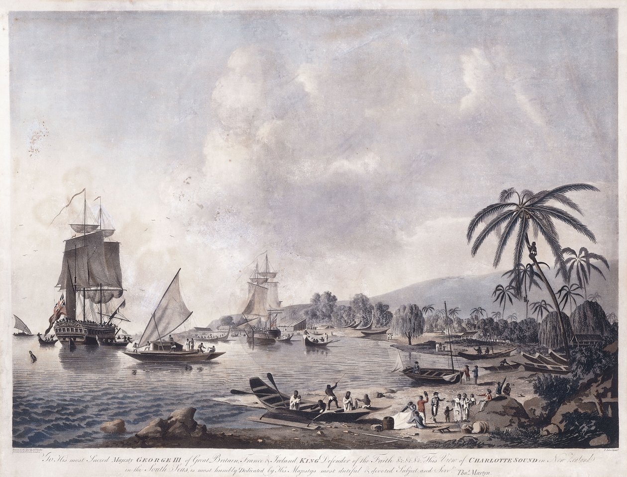 Ansicht der Matavai-Bucht, Tahiti von John the Younger Cleveley
