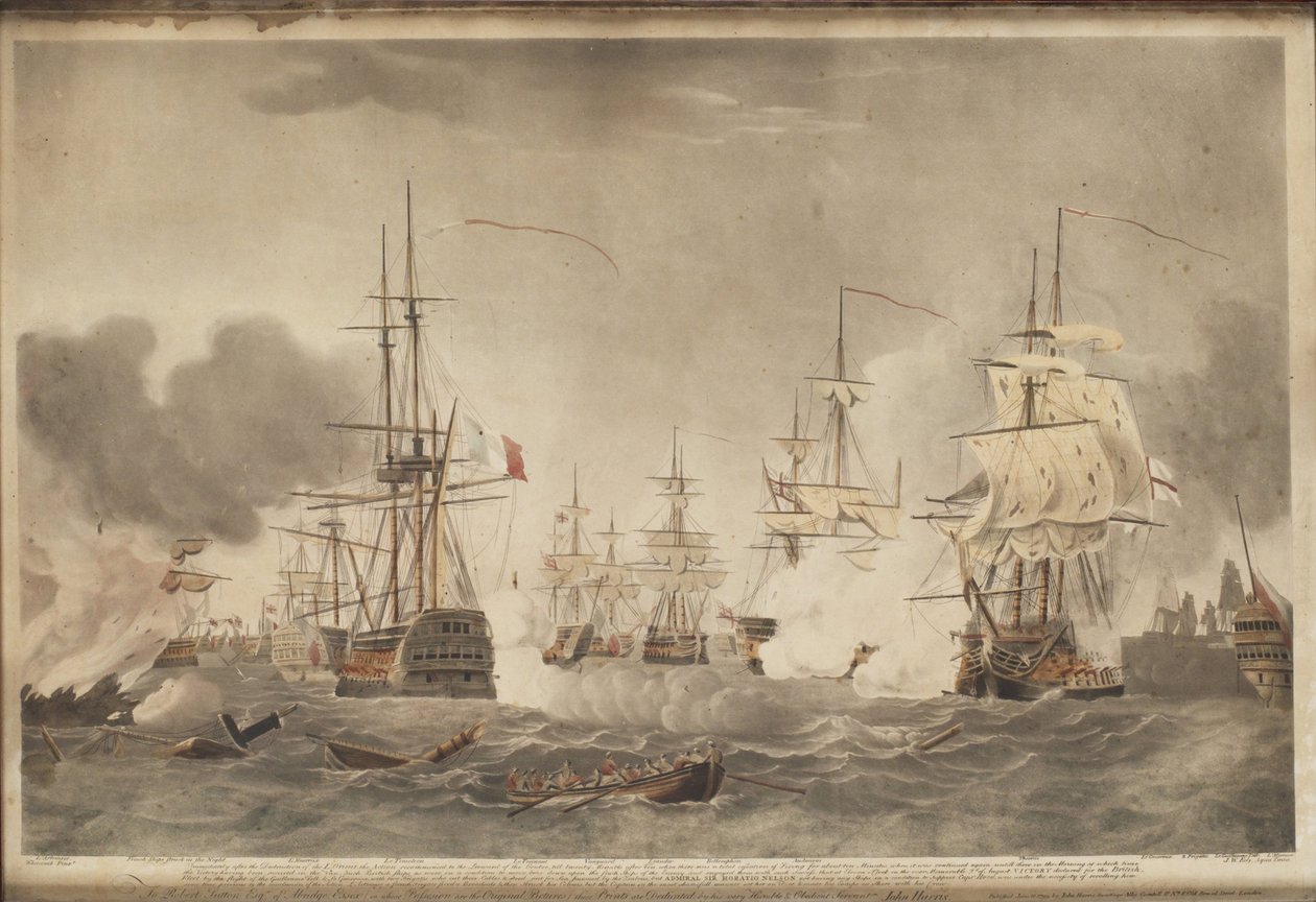 Die Schlacht am Nil, ca. 1800 von John william Edy
