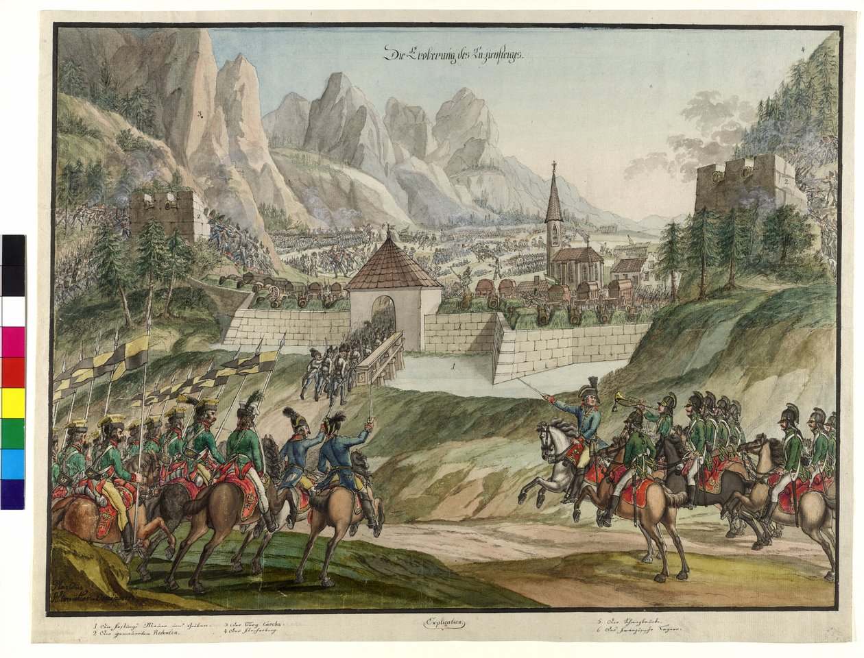 Die Eroberung des Luziensteigs durch österreichische Truppen 1799 von Jokob Placidus Altmutter