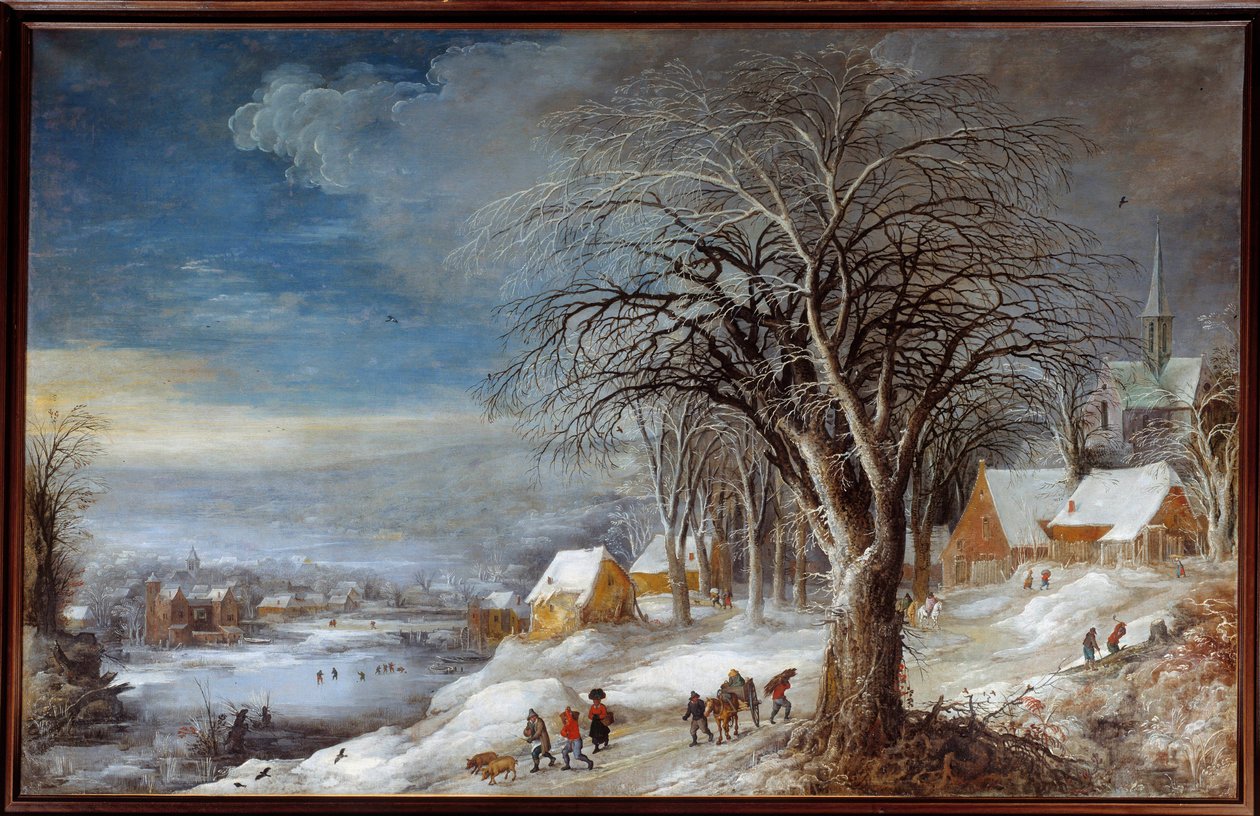 Winterlandschaft. Gemälde von Josse II Momper (Ec. Flam.) von Joos or Josse de The Younger Momper