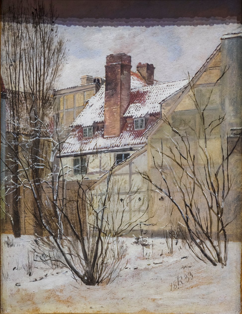 Teil des Thyberg-Gartens in Dronningens Tværgade, Winterstudie von Jorgen Roed