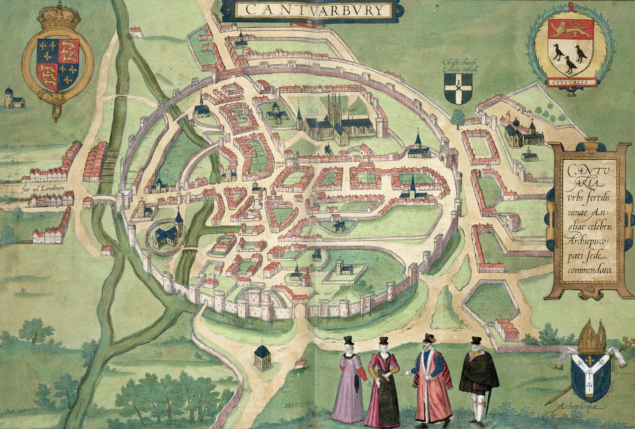 Karte von Canterbury, aus 
