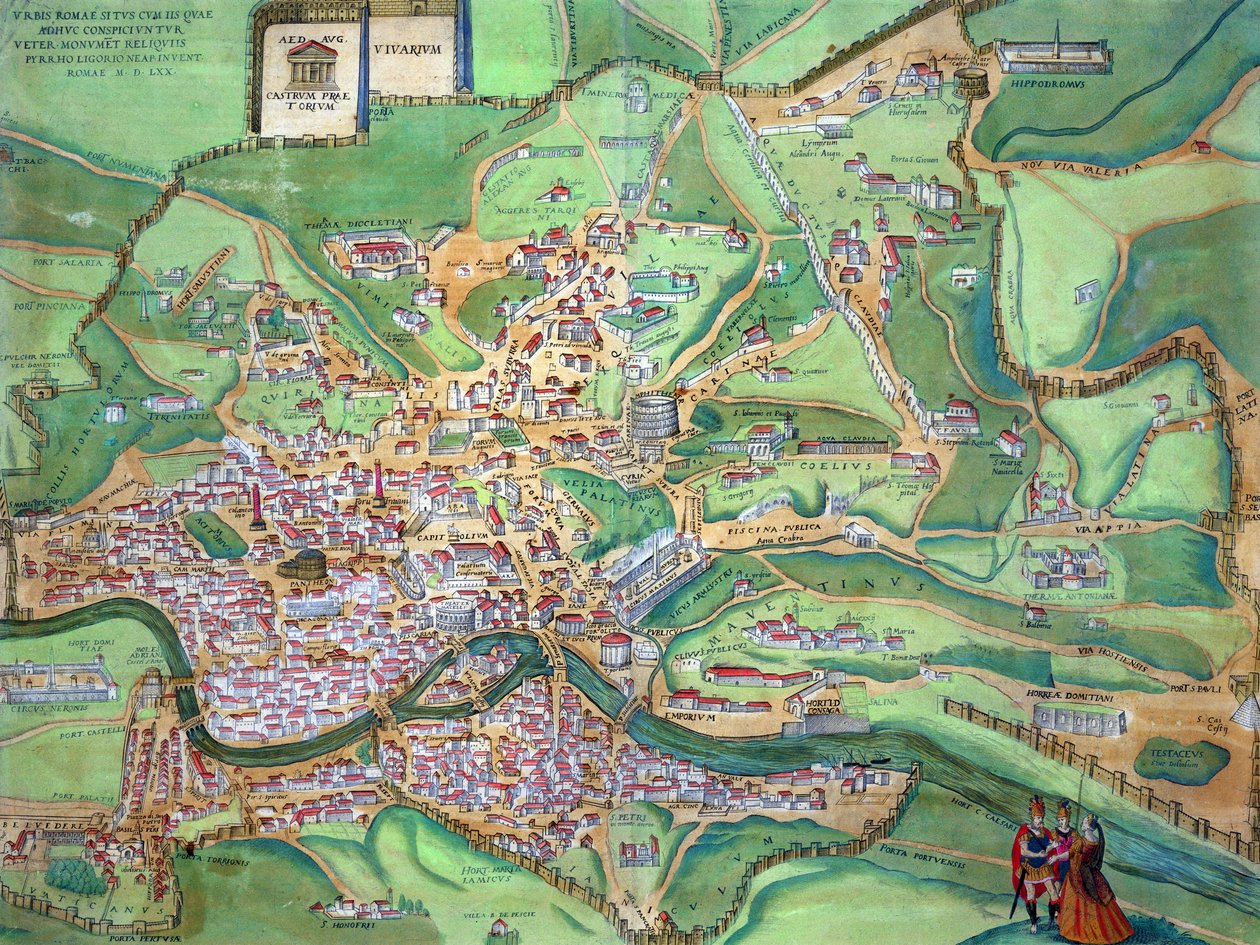 Karte von Rom, aus 'Civitates Orbis Terrarum' von Georg Braun und Frans ...