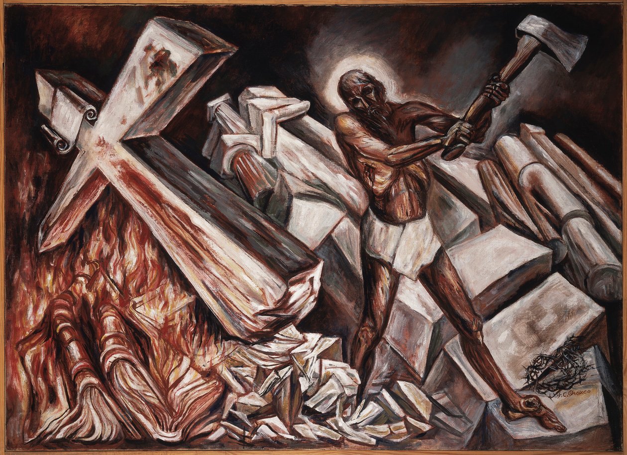 Christus zerstört sein Kreuz, 1943 von José Clemente Orozco