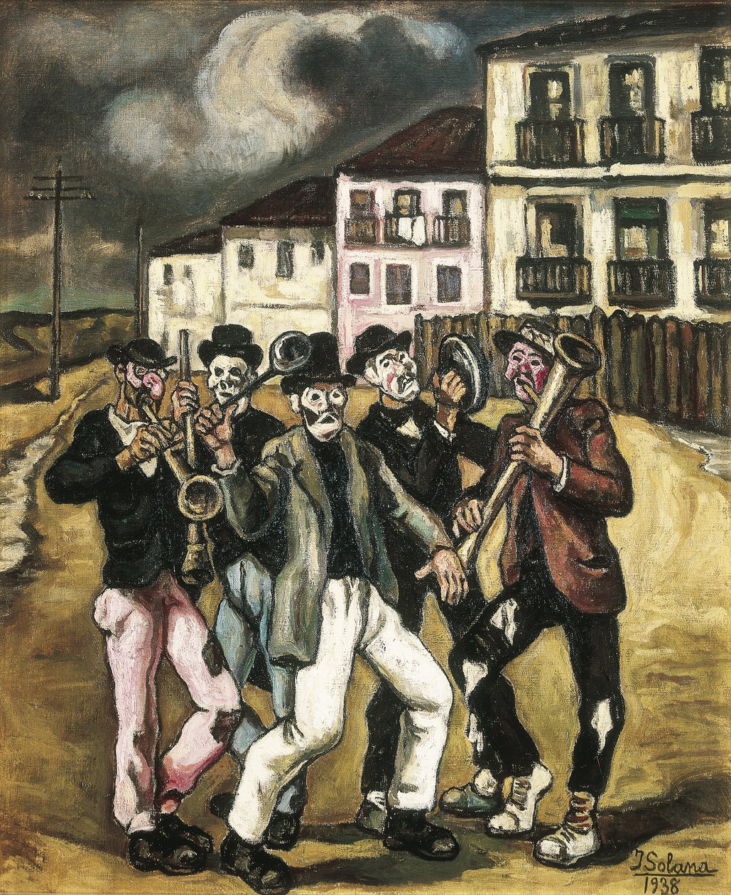 GUTIERREZ SOLANA, Jose (1886-1945). Mascaras vinateras (Weinhändlermasken). 1944-1945. Private Sammlung von Jose Gutierrez Solana