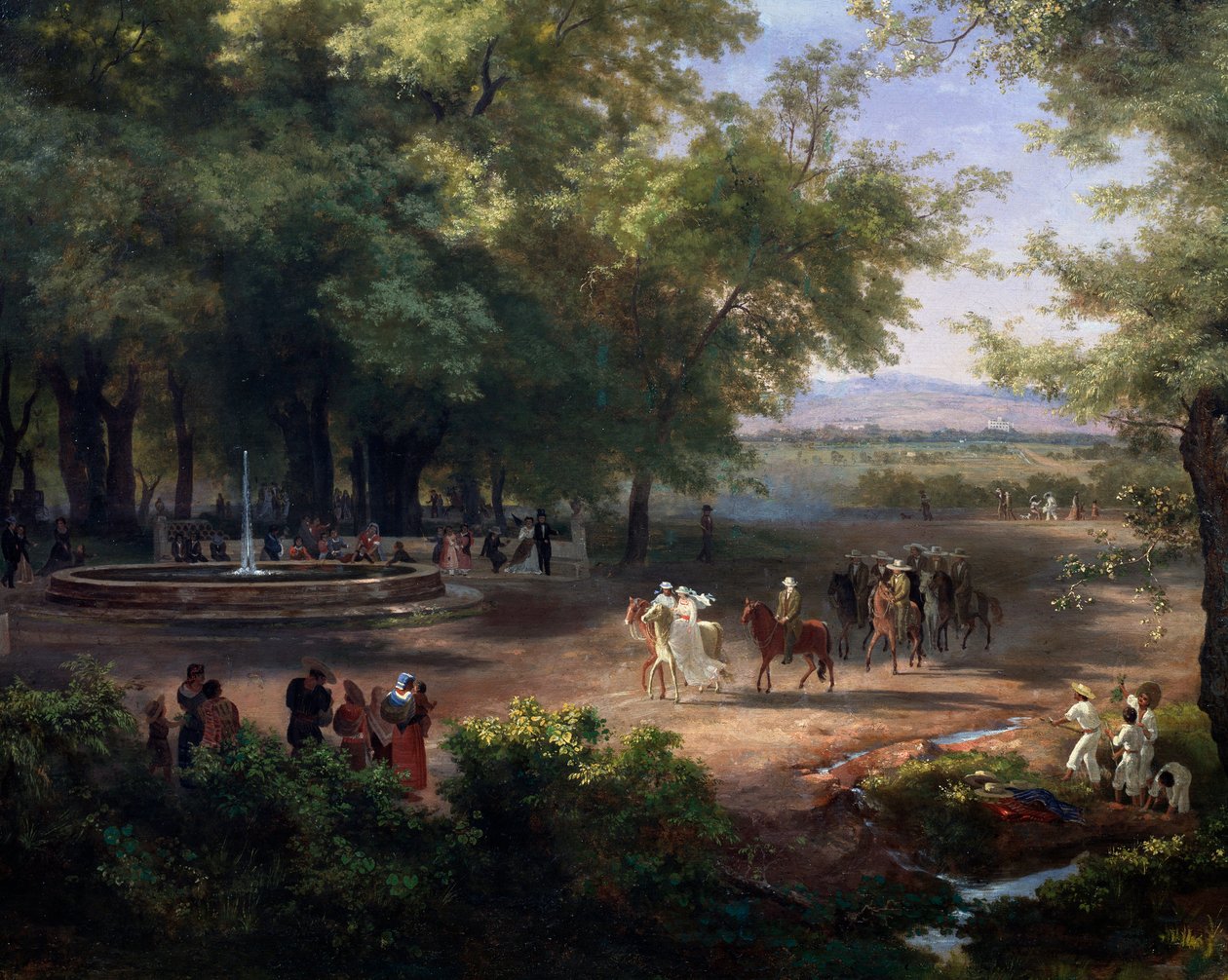 Spaziergang durch Mexiko-Stadt, Detail von José María Velasco